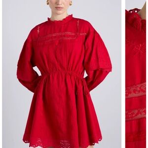 Damson madder Clancy all over embroidered mini dress size 8